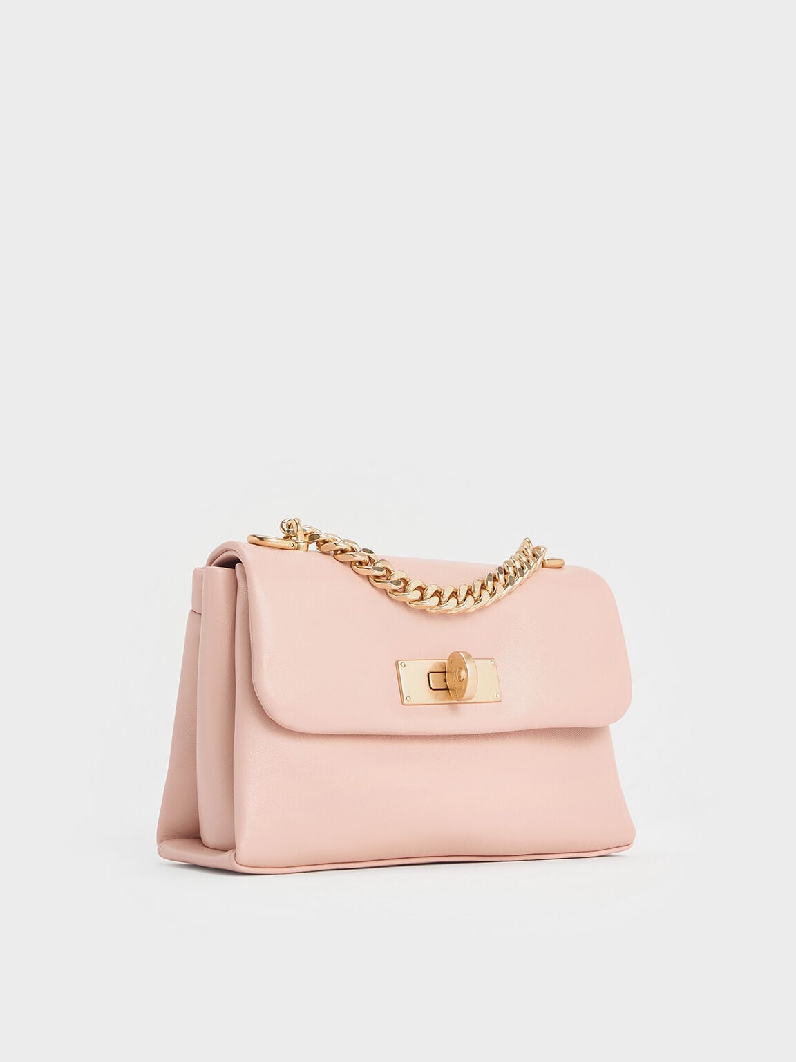 Mini Kerry Chain-Handle Crossbody Bag - Light Pink | CHARLES & KEITH
