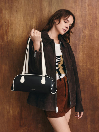 Nelly Two-Tone Elongated Shoulder Bag - Multi | CHARLES & KEITH