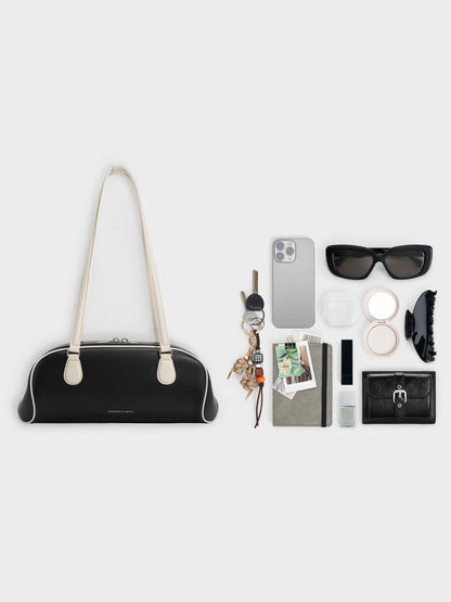 Nelly Two-Tone Elongated Shoulder Bag - Multi | CHARLES & KEITH