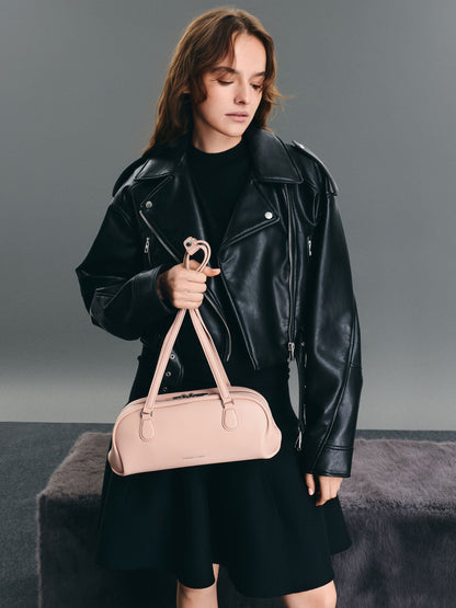 Nelly Elongated Shoulder Bag - Light Pink | CHARLES & KEITH