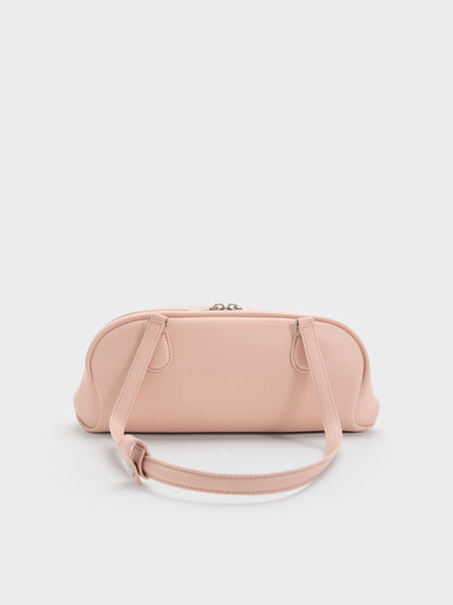 Nelly Elongated Shoulder Bag - Light Pink | CHARLES & KEITH