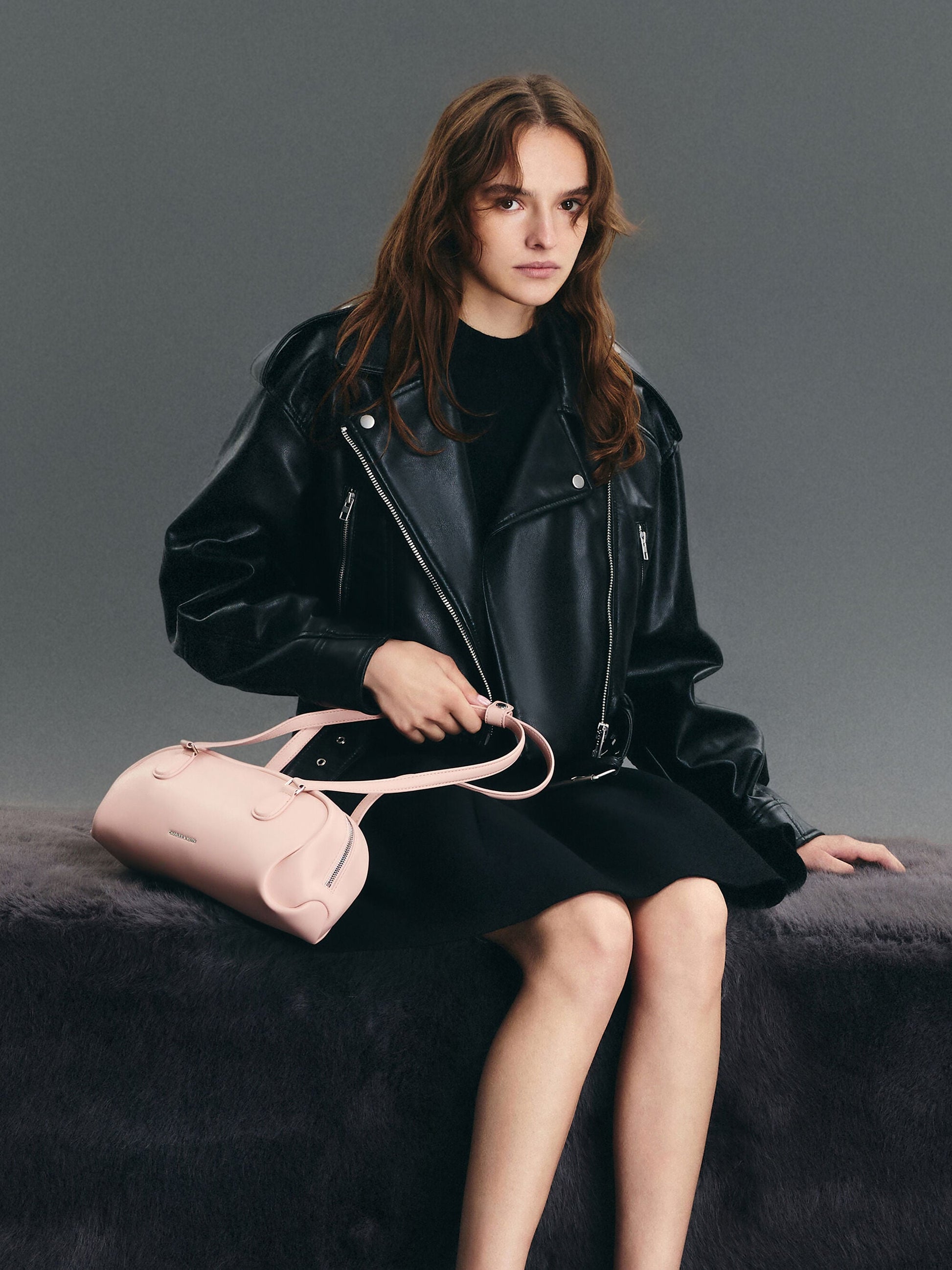 Nelly Elongated Shoulder Bag - Light Pink | CHARLES & KEITH