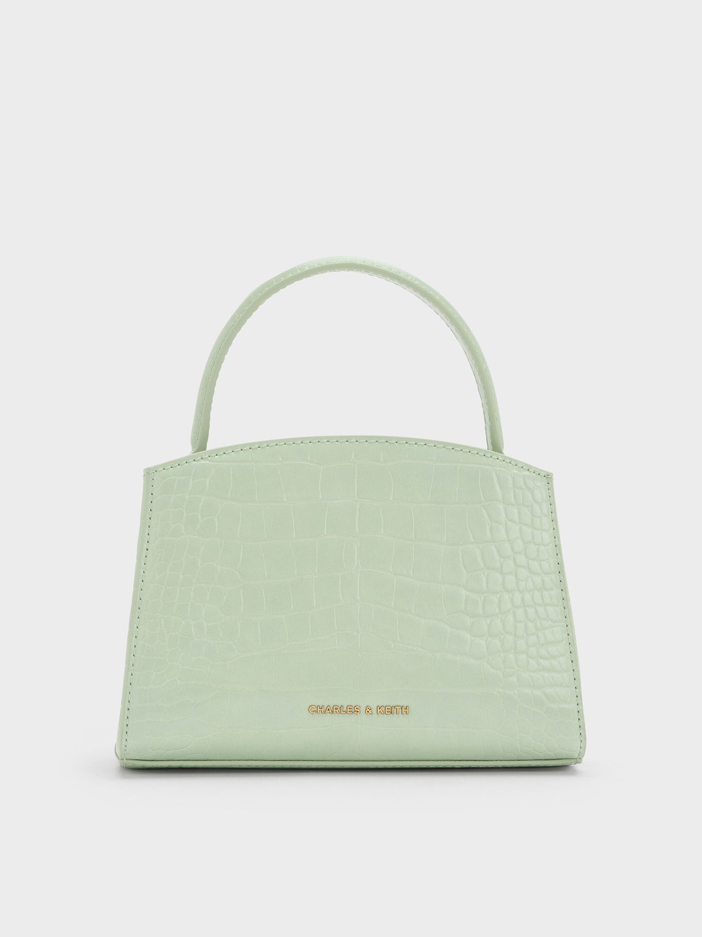 Aubrielle Croc-Effect Belted Top Handle Bag - Mint Green | CHARLES & KEITH