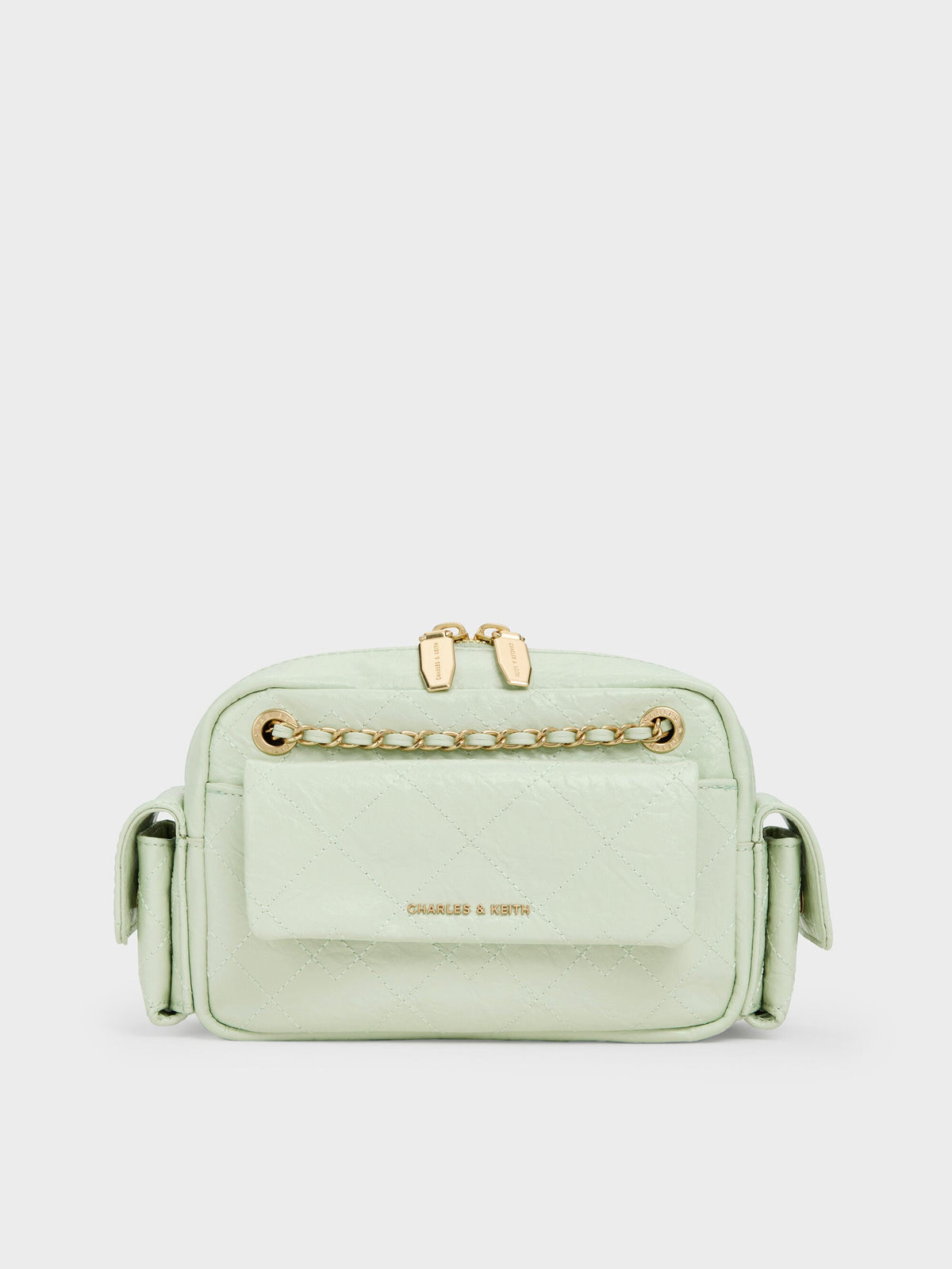 Duo Quilted Crossbody Bag - Mint Green | CHARLES & KEITH