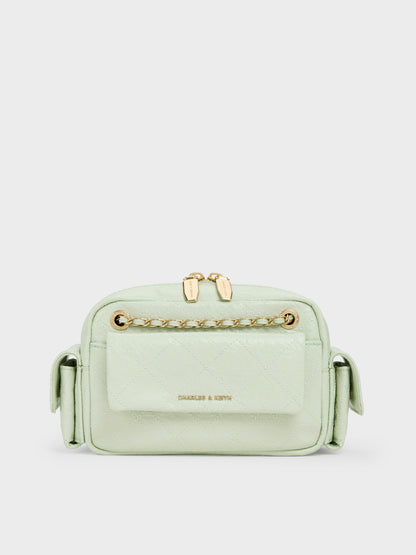 Duo Quilted Crossbody Bag - Mint Green | CHARLES & KEITH