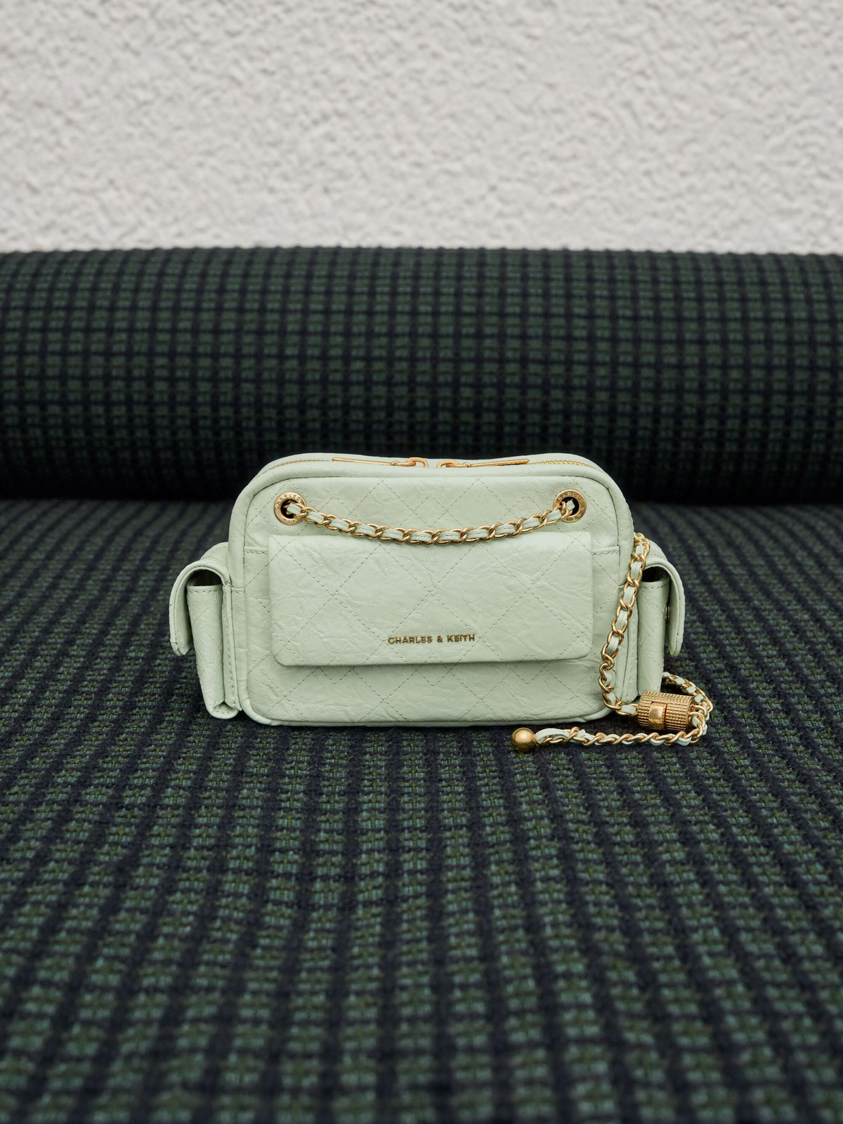 Duo Quilted Crossbody Bag - Mint Green | CHARLES & KEITH