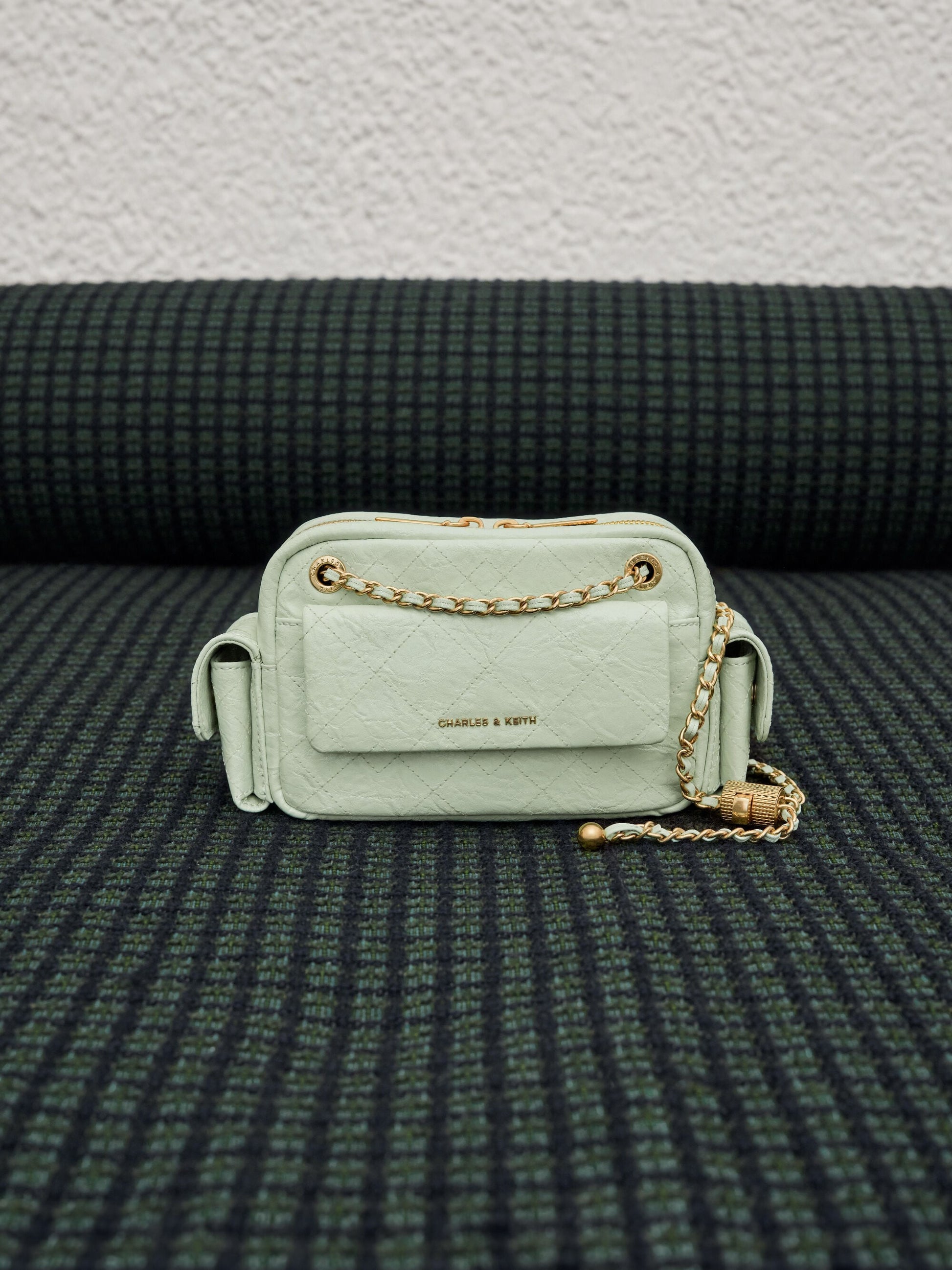 Duo Quilted Crossbody Bag - Mint Green | CHARLES & KEITH