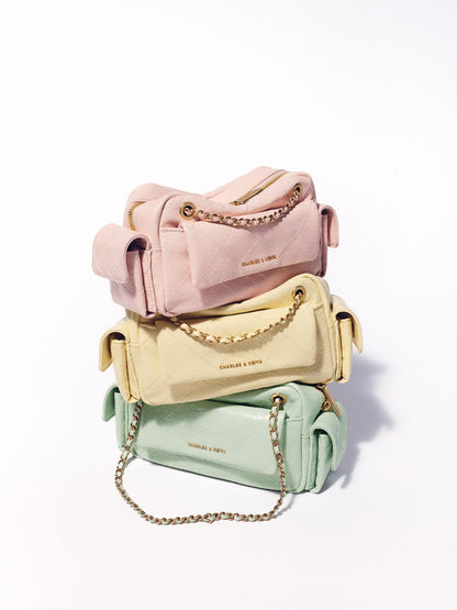 Duo Quilted Crossbody Bag - Mint Green | CHARLES & KEITH