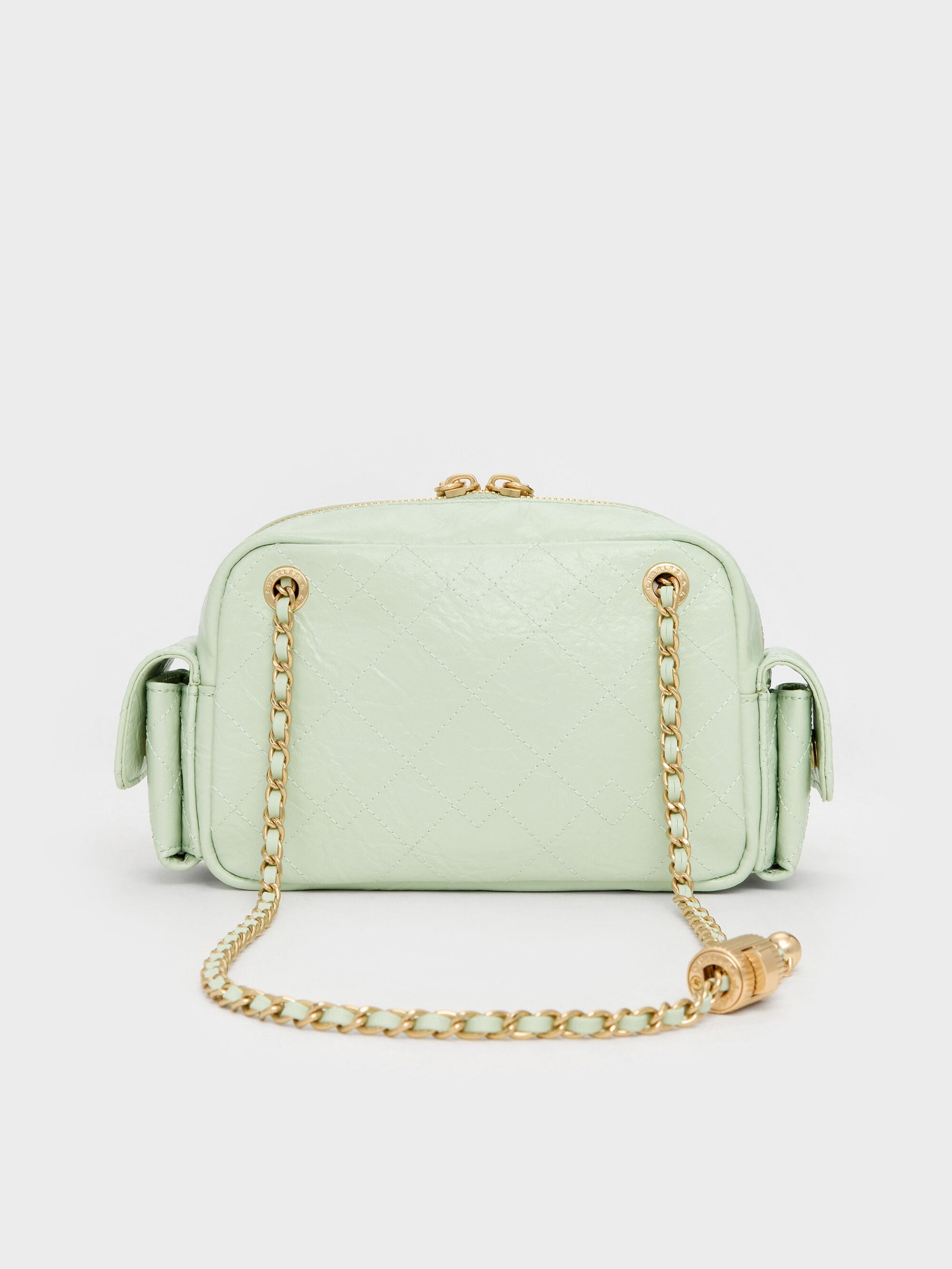 Duo Quilted Crossbody Bag - Mint Green | CHARLES & KEITH