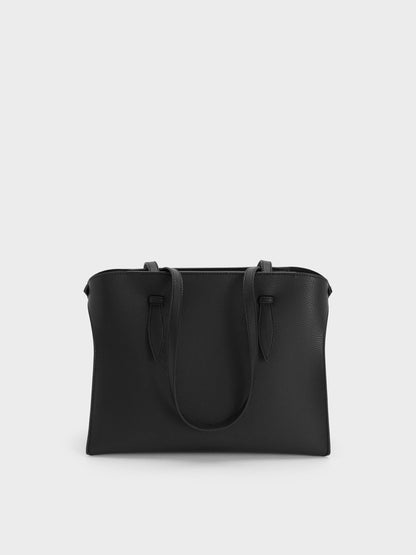 Allyn Elongated-Handle Tote Bag - Noir | CHARLES & KEITH