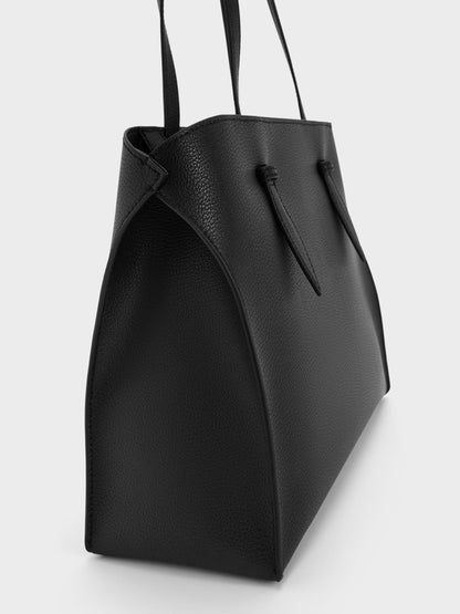 Allyn Elongated-Handle Tote Bag - Noir | CHARLES & KEITH