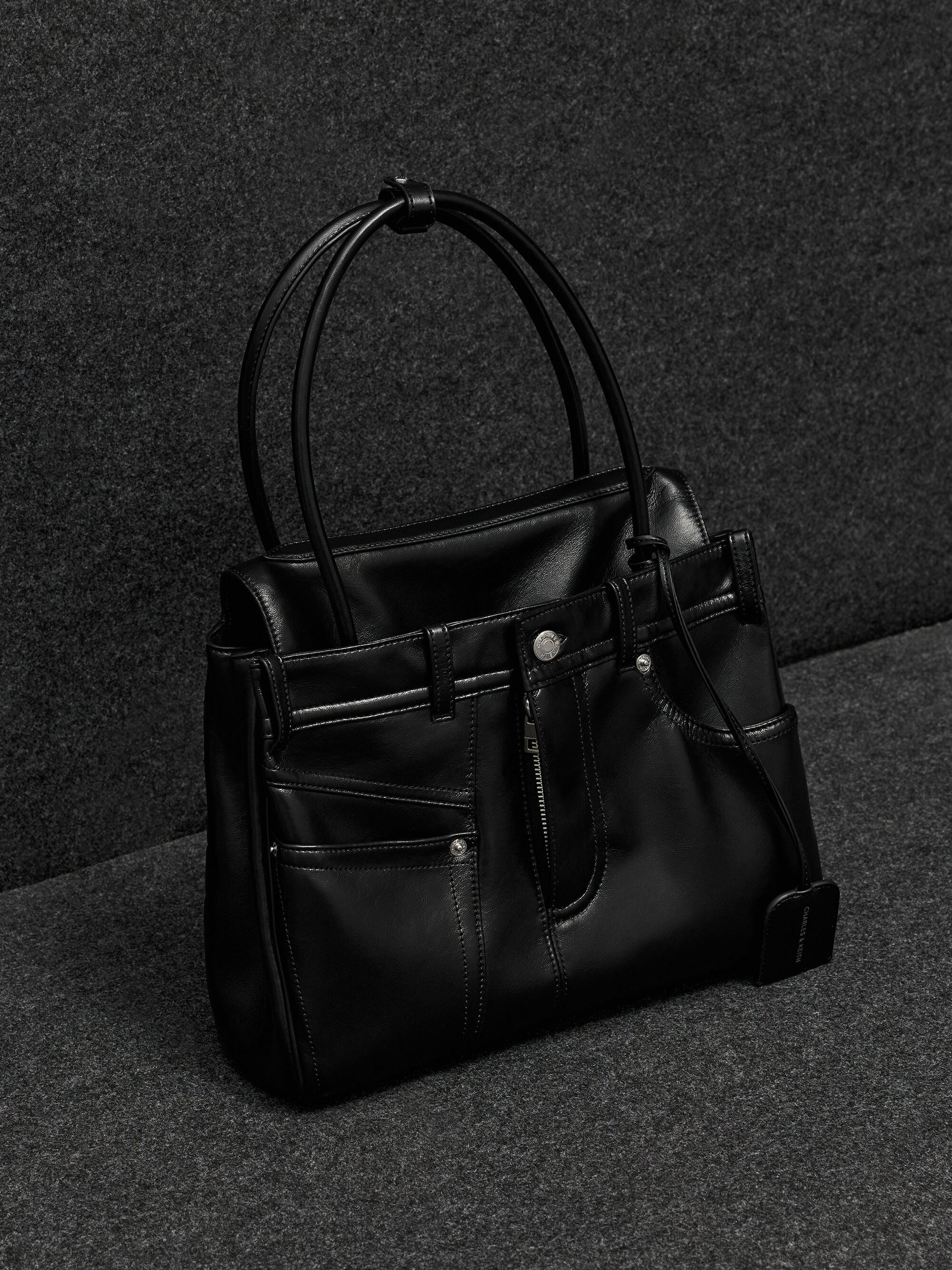 Arita Jeans Tote Bag - Noir | CHARLES & KEITH