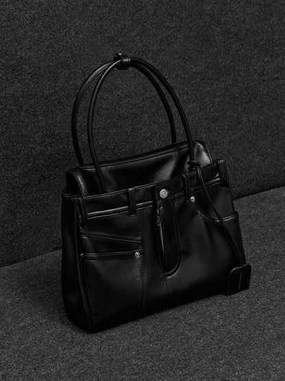 Arita Jeans Tote Bag - Noir | CHARLES & KEITH