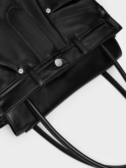 Arita Jeans Tote Bag - Noir | CHARLES & KEITH