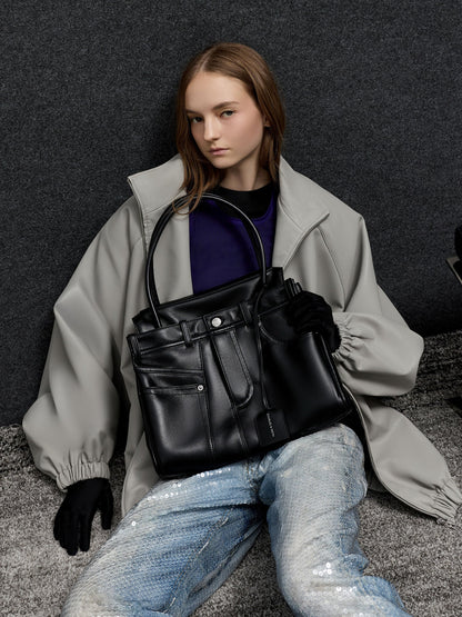 Arita Jeans Tote Bag - Noir | CHARLES & KEITH