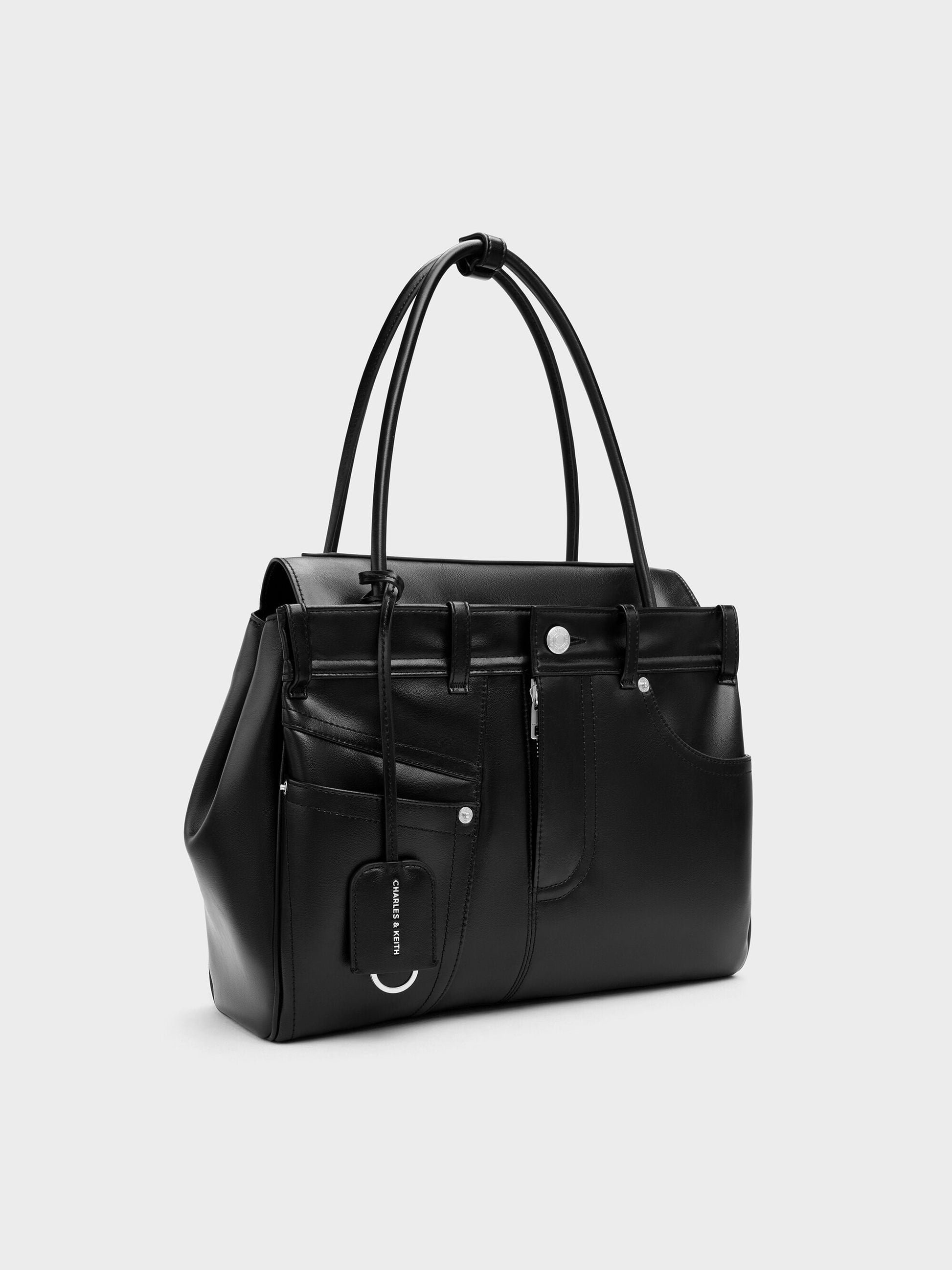 Arita Jeans Tote Bag - Noir | CHARLES & KEITH