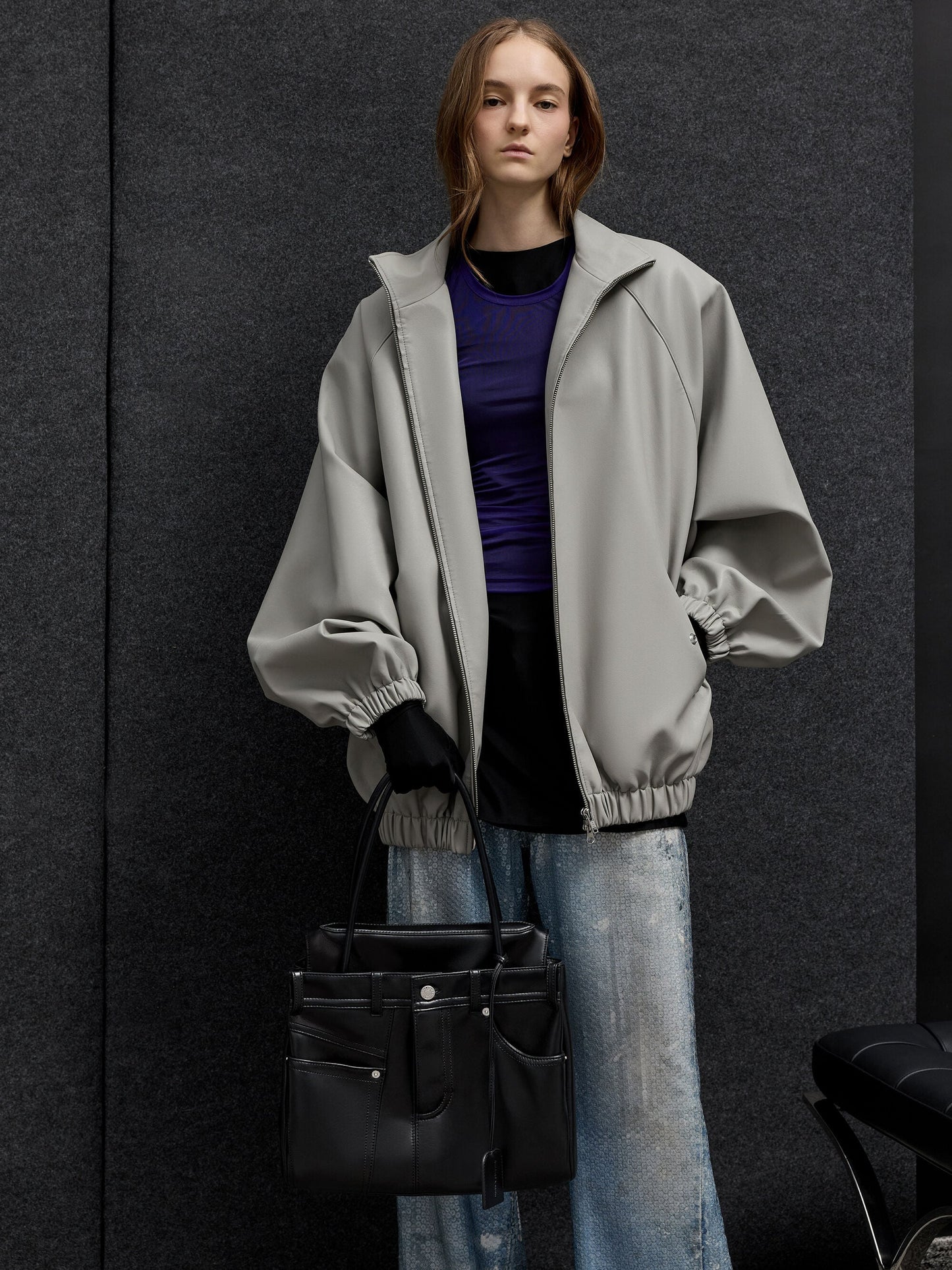 Arita Jeans Tote Bag - Noir | CHARLES & KEITH