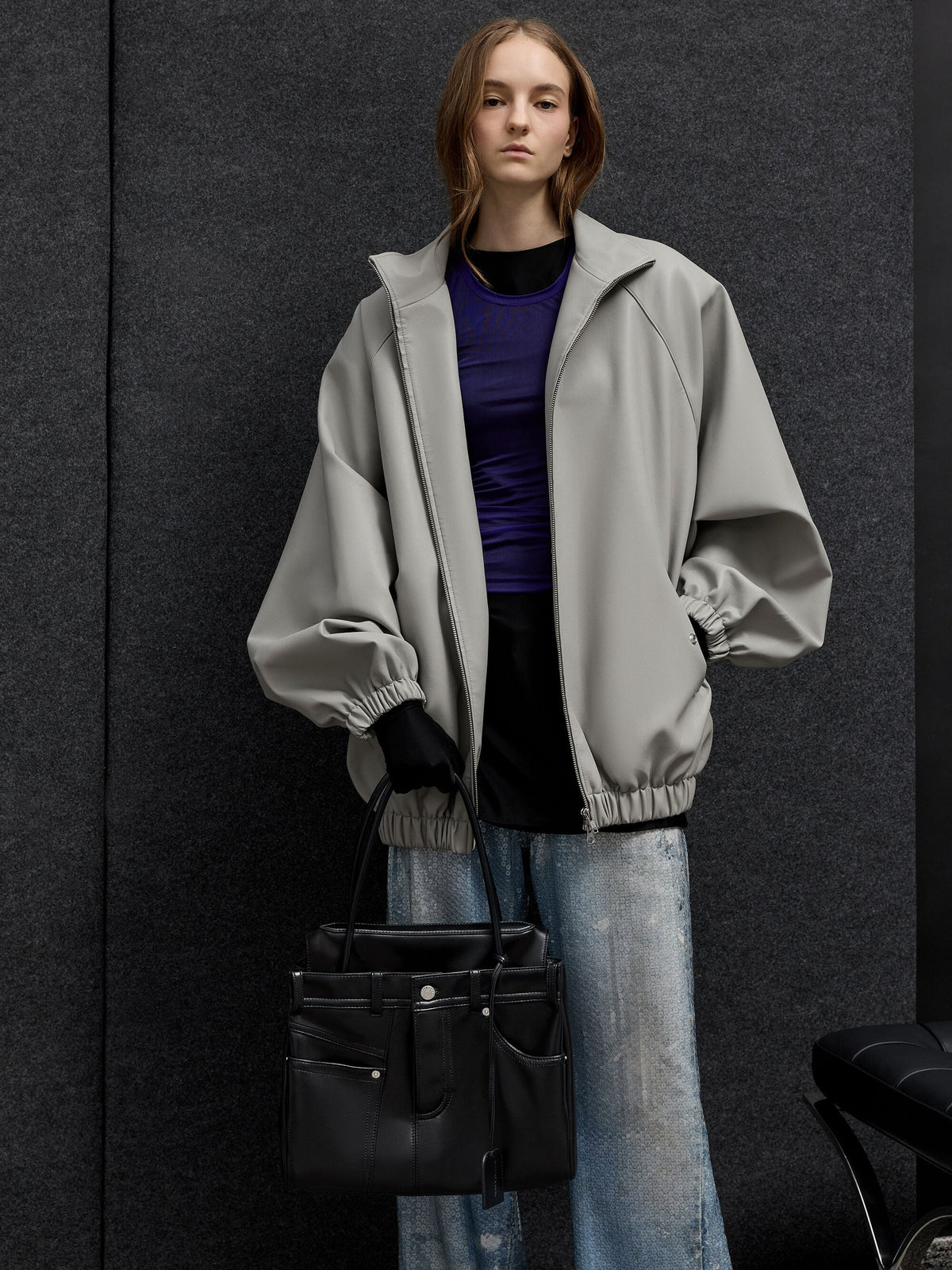 Arita Jeans Tote Bag - Noir | CHARLES & KEITH