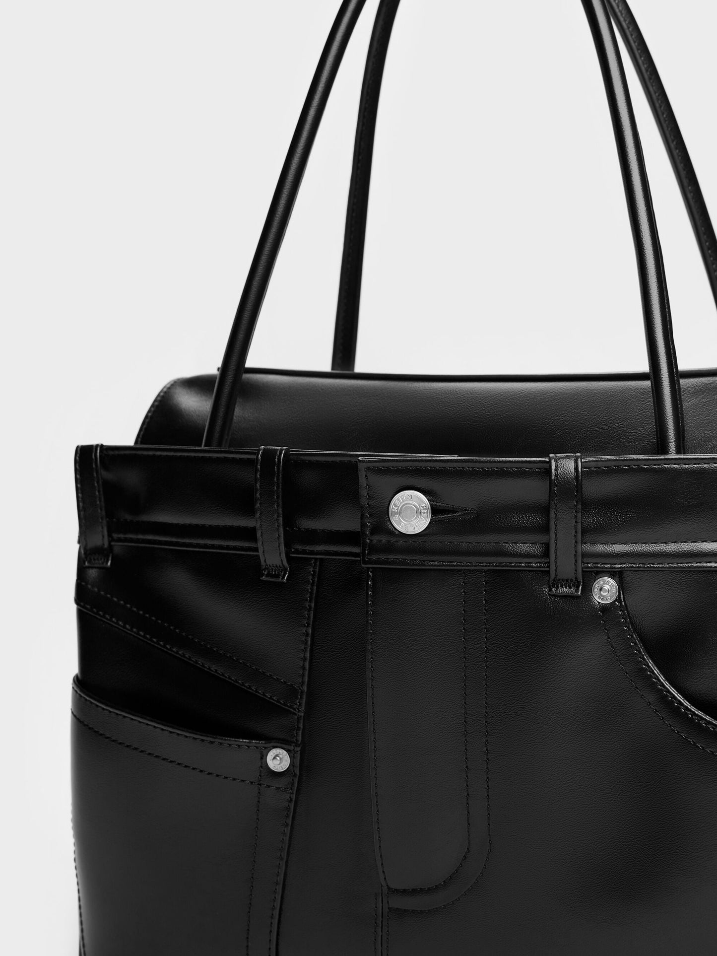 Arita Jeans Tote Bag - Noir | CHARLES & KEITH