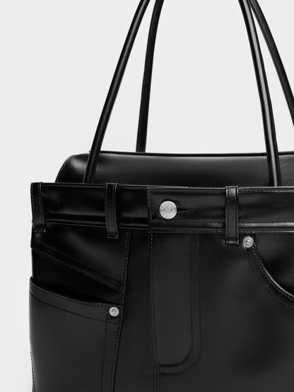 Arita Jeans Tote Bag - Noir | CHARLES & KEITH