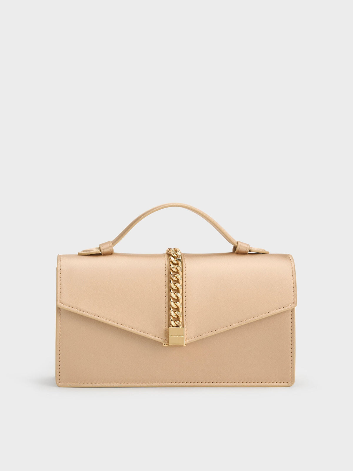 Taisia Chain Envelope Bag - Champagne | CHARLES & KEITH
