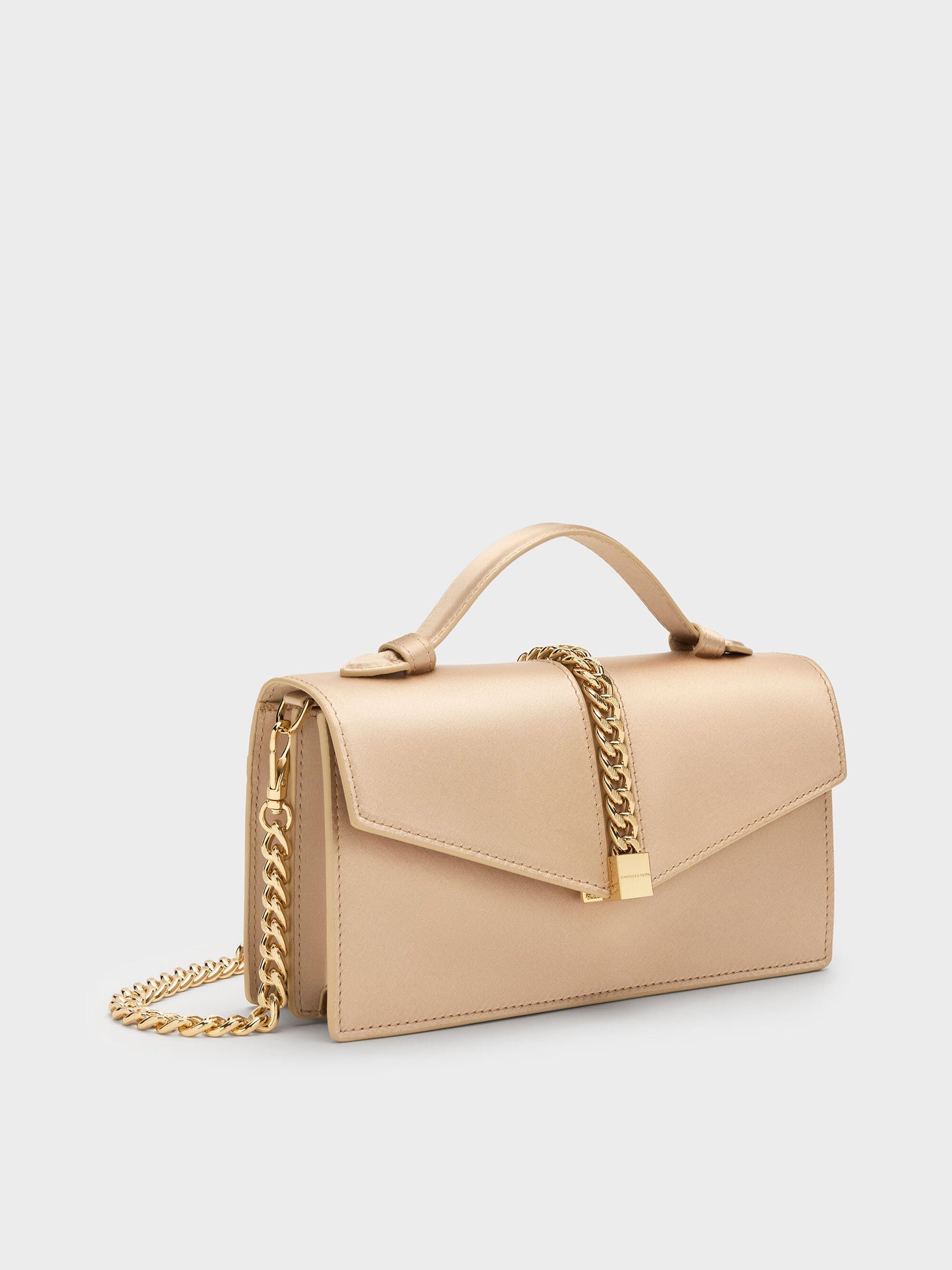 Taisia Chain Envelope Bag - Champagne | CHARLES & KEITH