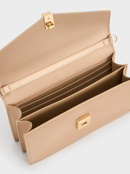 Taisia Chain Envelope Bag - Champagne | CHARLES & KEITH