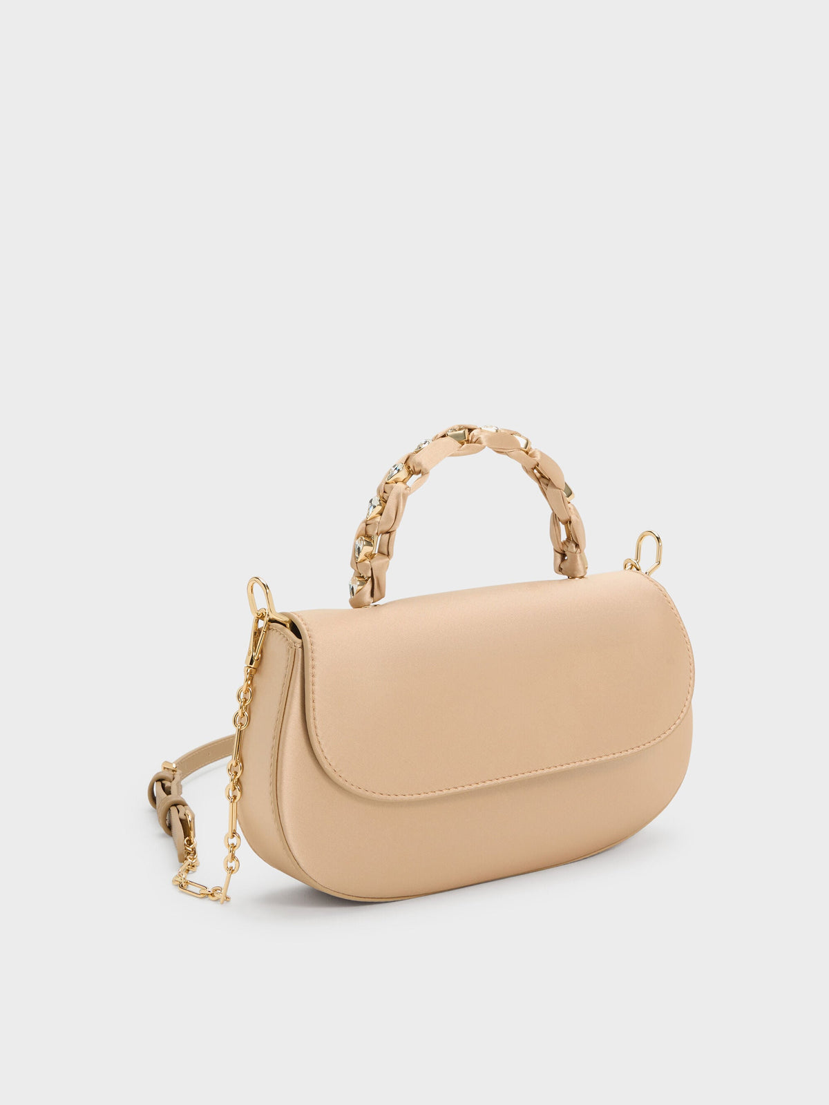 Eilian Braided Top Handle Bag - Champagne | CHARLES & KEITH