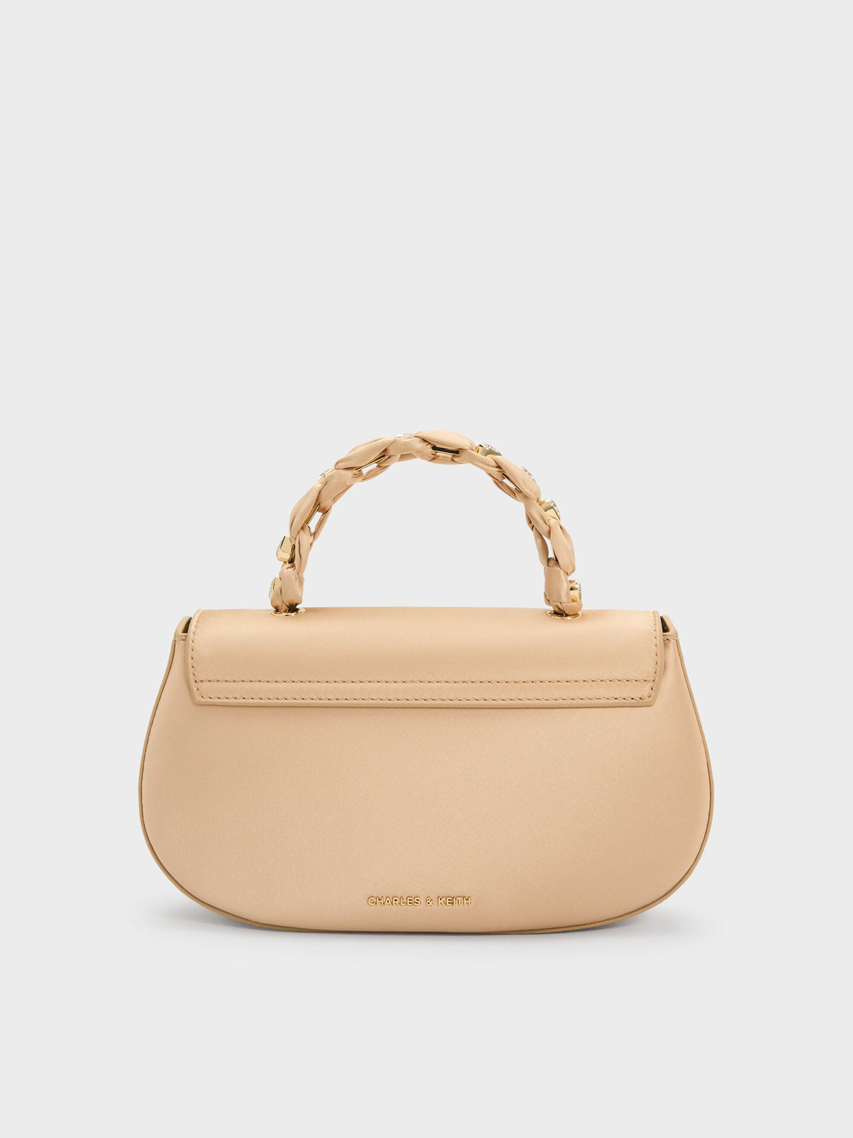 Eilian Braided Top Handle Bag - Champagne | CHARLES & KEITH