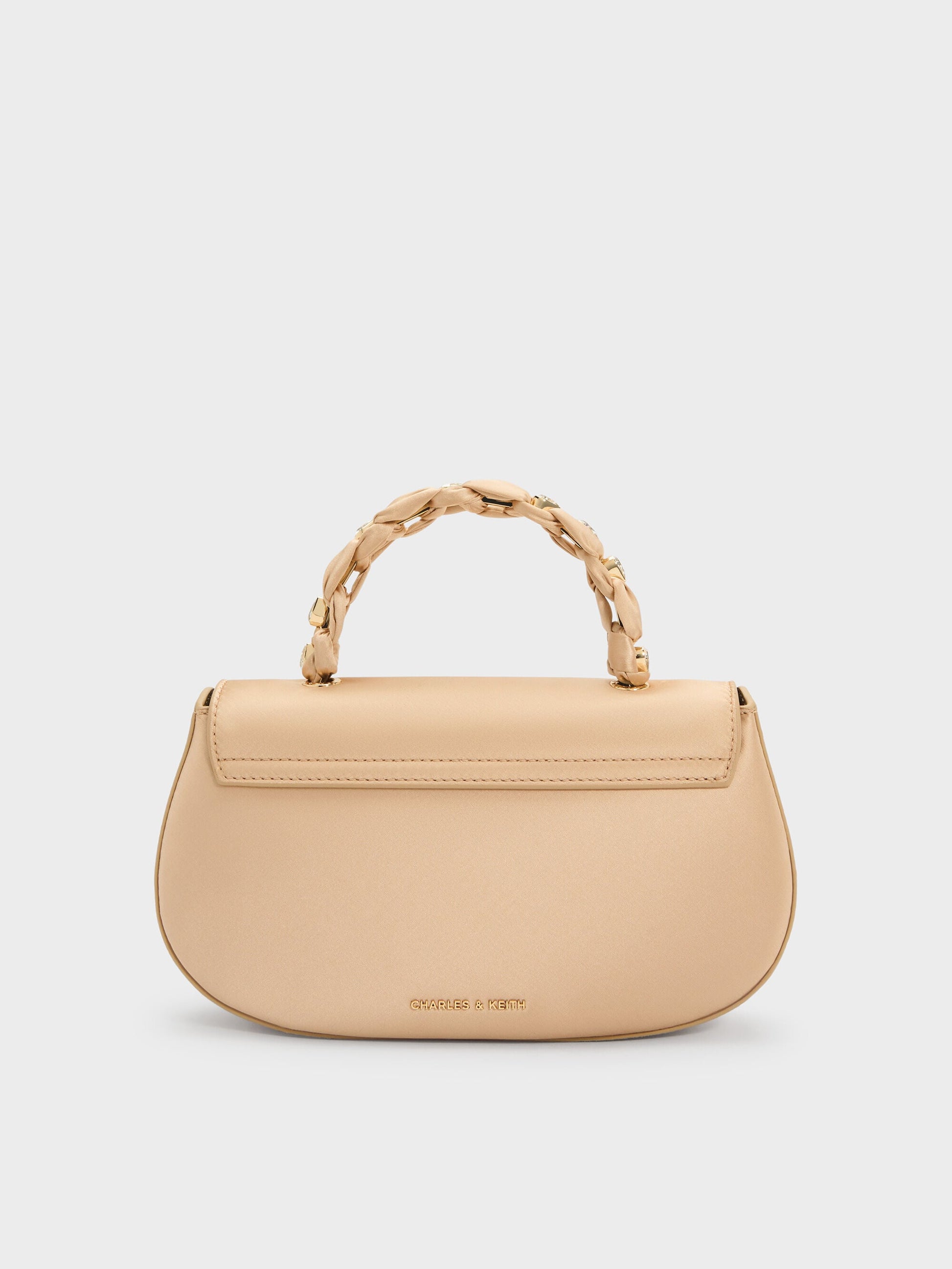 Eilian Braided Top Handle Bag - Champagne | CHARLES & KEITH