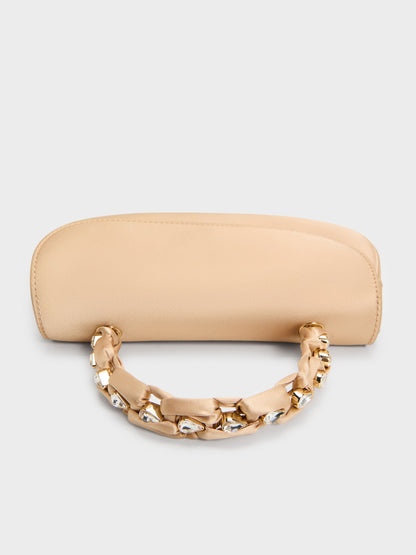 Eilian Braided Top Handle Bag - Champagne | CHARLES & KEITH