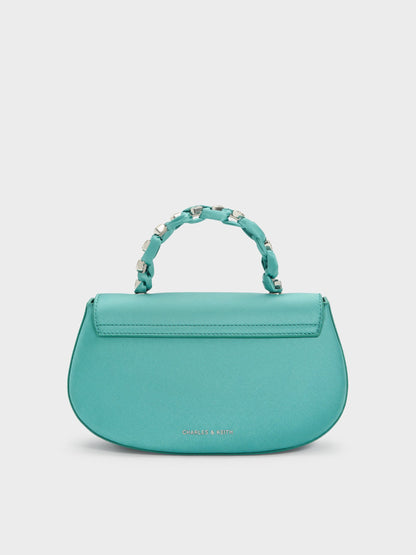 Eilian Braided Top Handle Bag - Teal | CHARLES & KEITH