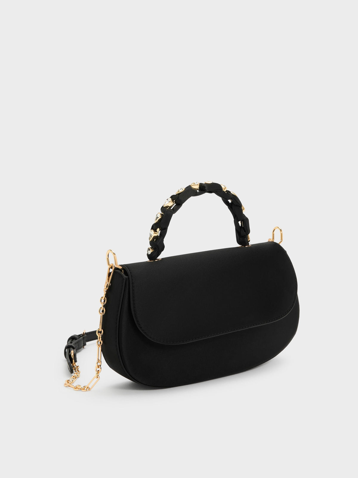 Eilian Braided Top Handle Bag - Black | CHARLES & KEITH