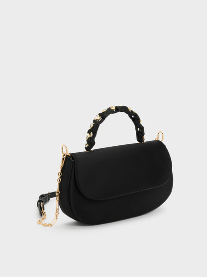 Eilian Braided Top Handle Bag - Black | CHARLES & KEITH