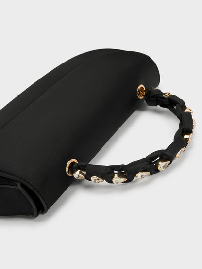 Eilian Braided Top Handle Bag - Black | CHARLES & KEITH
