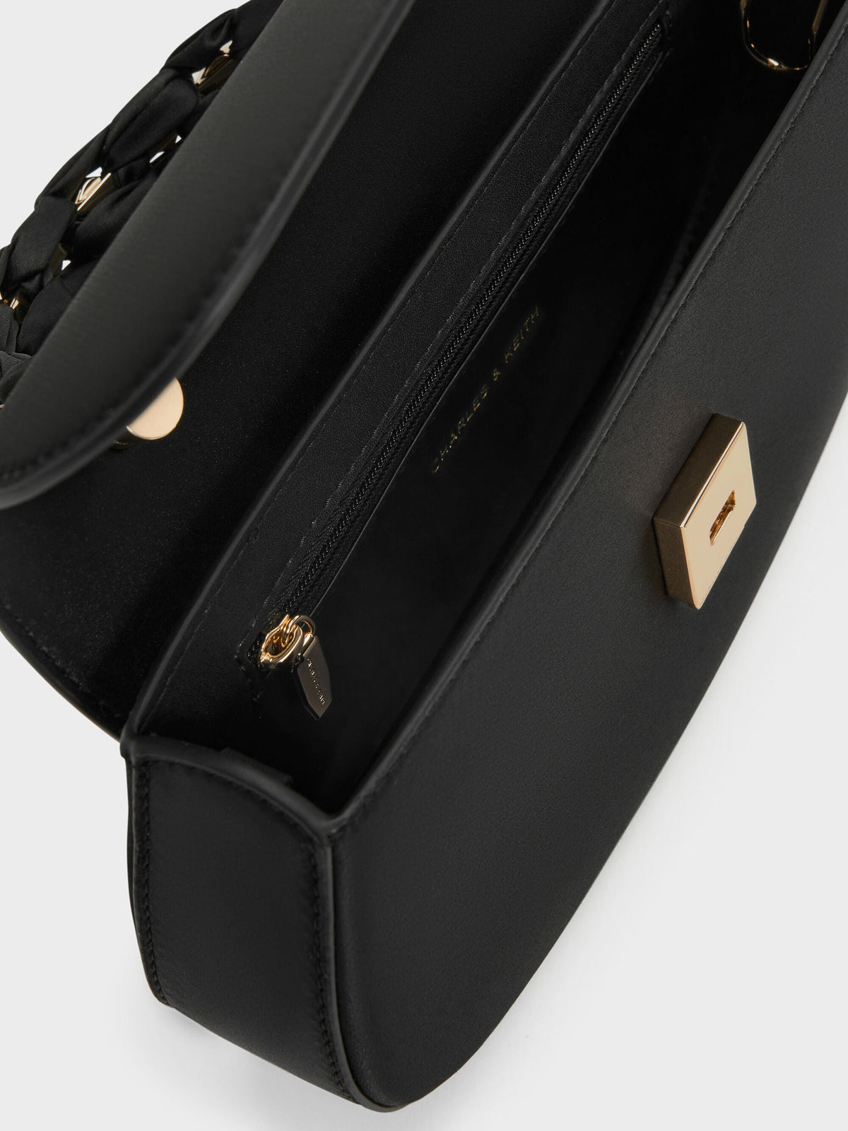 Eilian Braided Top Handle Bag - Black | CHARLES & KEITH