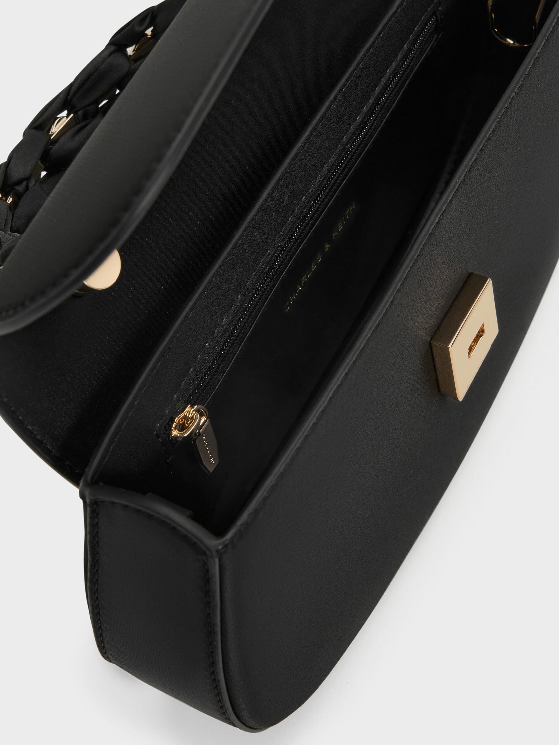 Eilian Braided Top Handle Bag - Black | CHARLES & KEITH