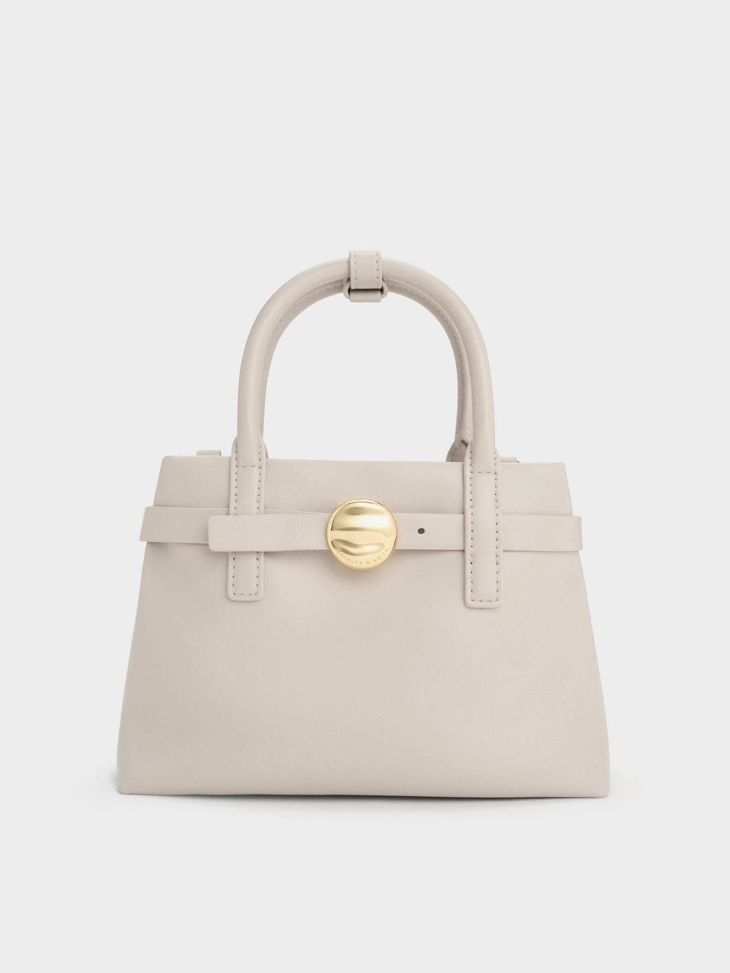Mini Behn Belted Tote Bag - Shell Grey | CHARLES & KEITH