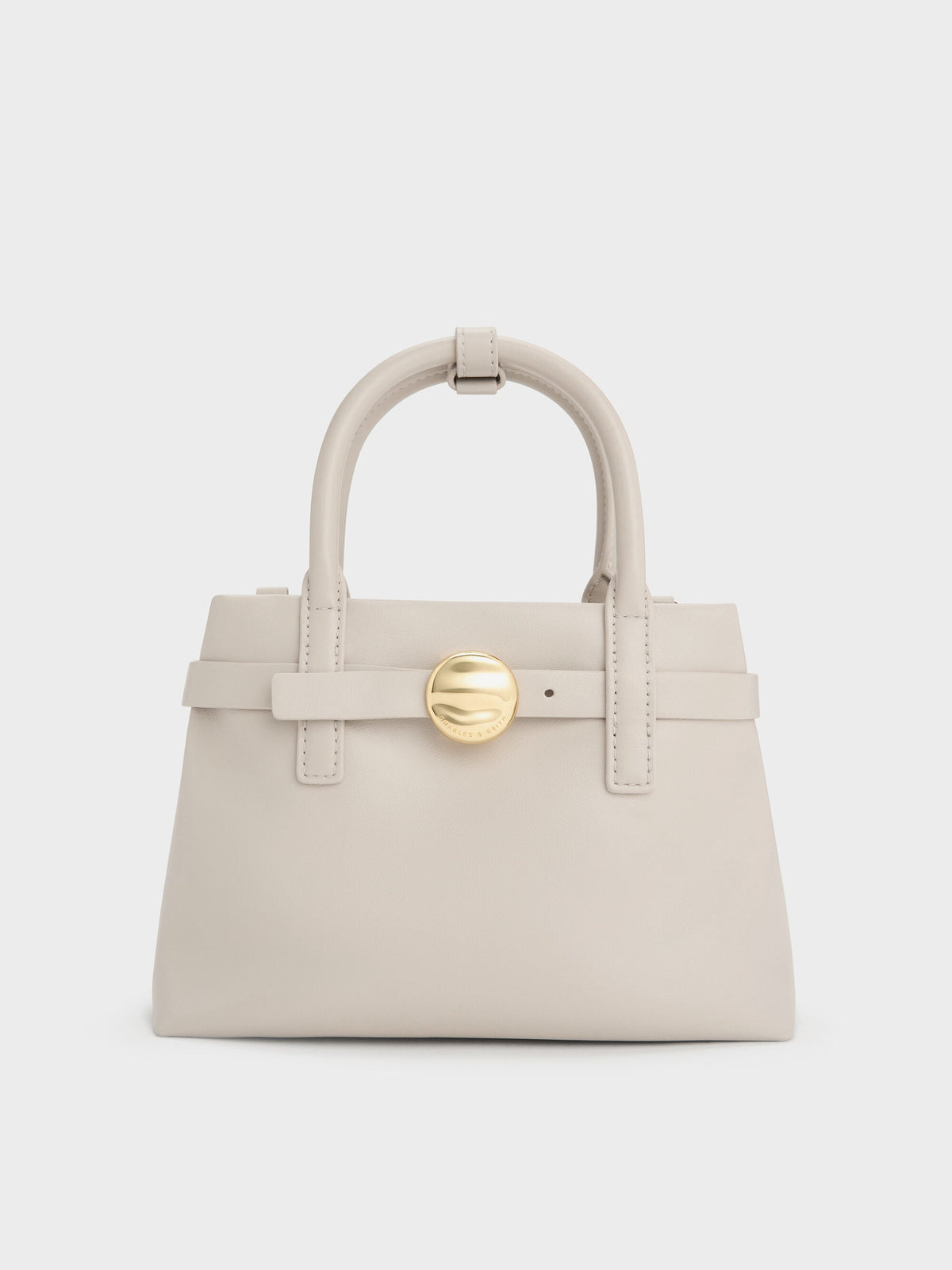Mini Behn Belted Tote Bag - Shell Grey | CHARLES & KEITH