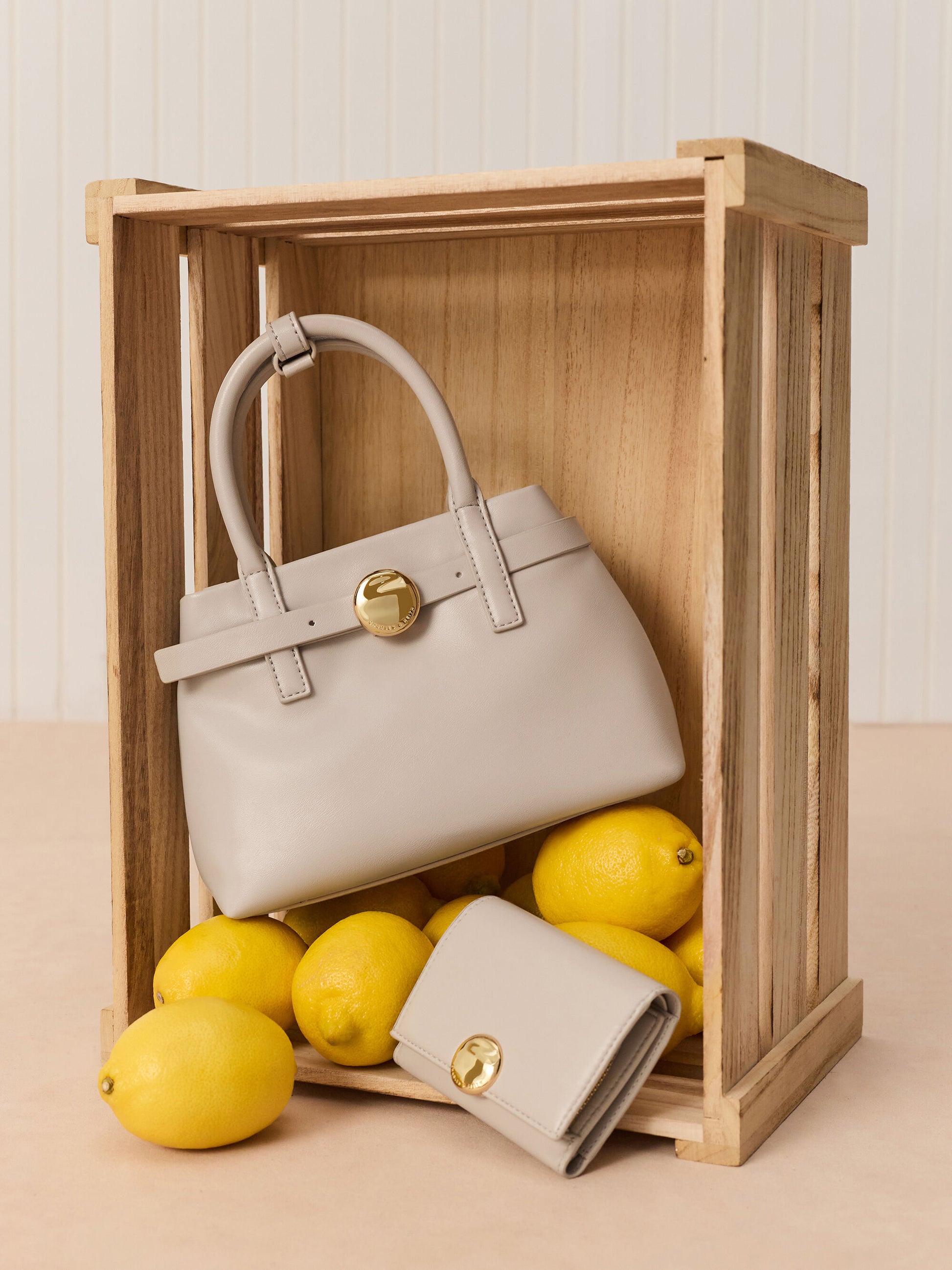 Mini Behn Belted Tote Bag - Shell Grey | CHARLES & KEITH