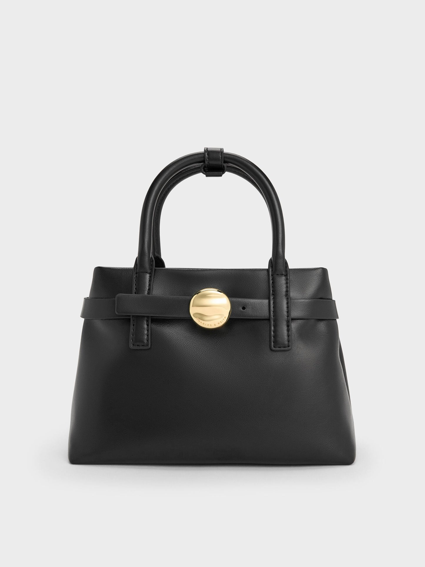 Mini Behn Belted Tote Bag - Black | CHARLES & KEITH