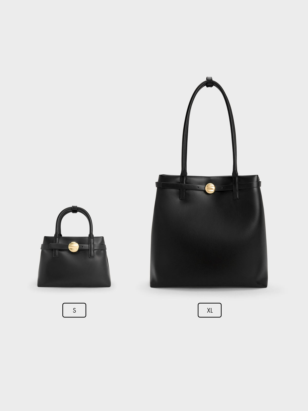 Mini Behn Belted Tote Bag - Black | CHARLES & KEITH