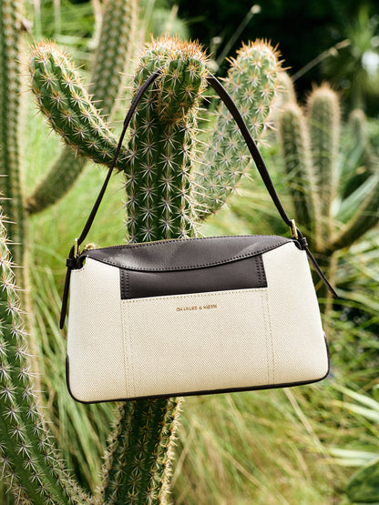 Roan Canvas Top Handle Bag - Espresso Brown | CHARLES & KEITH