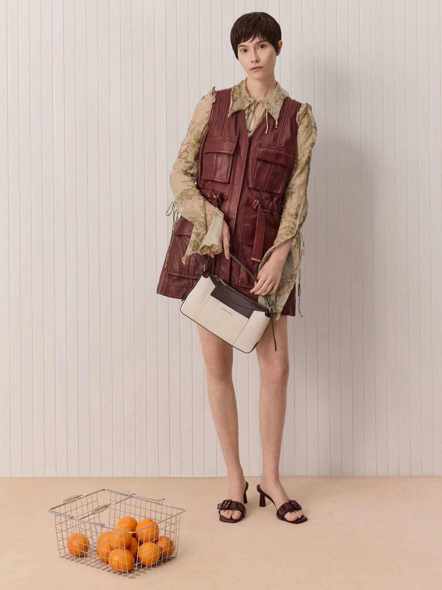 Roan Canvas Top Handle Bag - Espresso Brown | CHARLES & KEITH