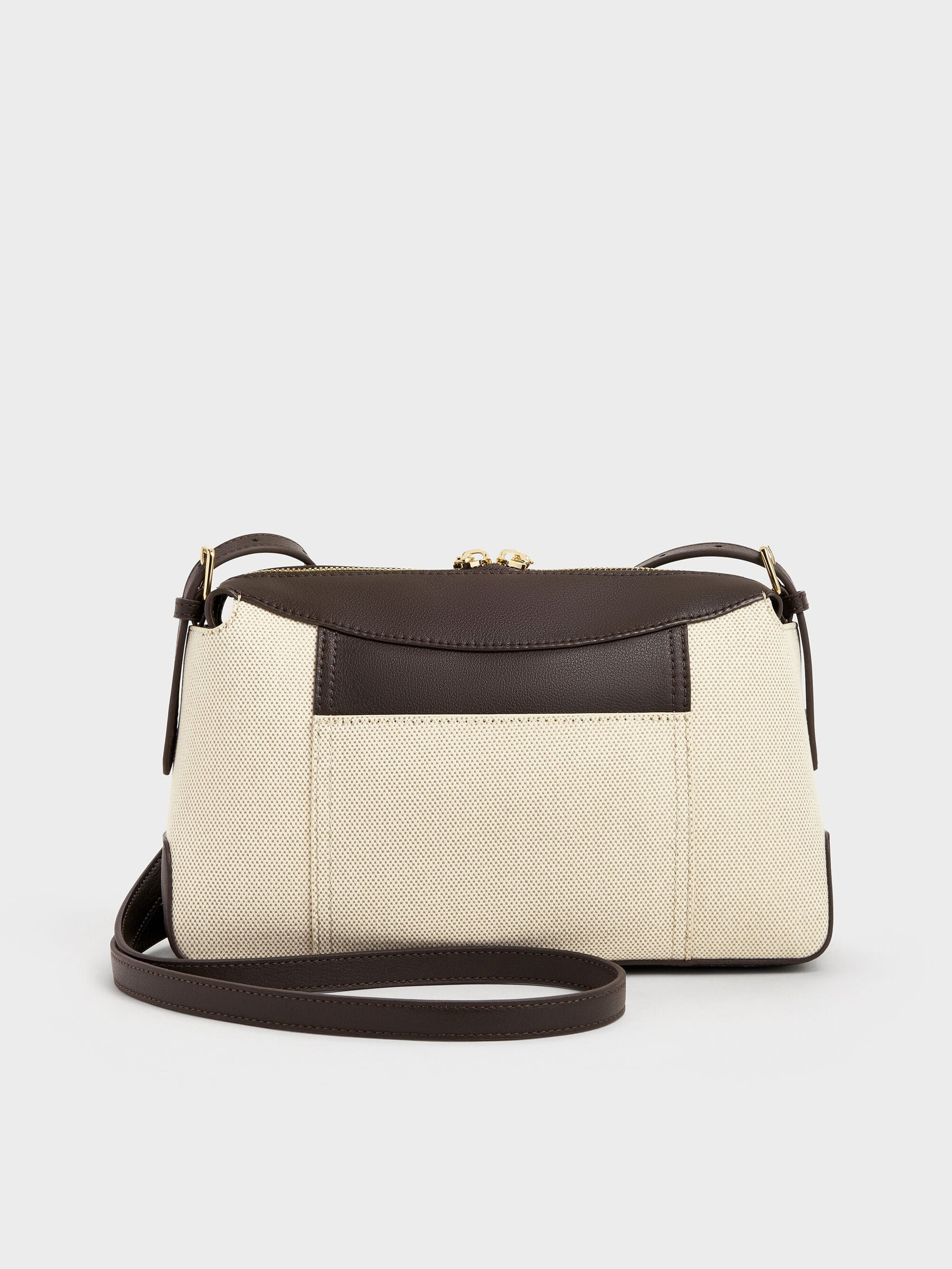 Roan Canvas Top Handle Bag - Espresso Brown | CHARLES & KEITH