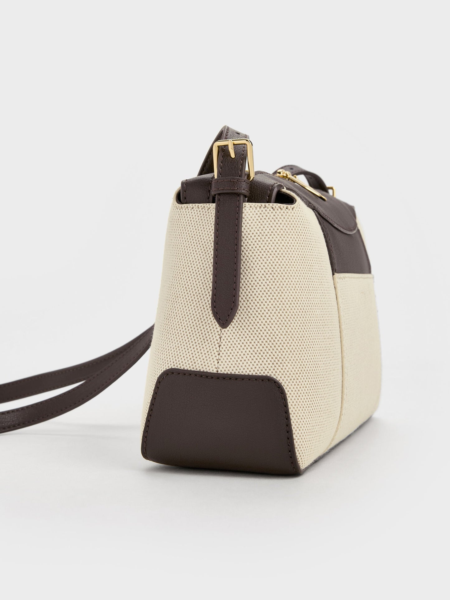 Roan Canvas Top Handle Bag - Espresso Brown | CHARLES & KEITH
