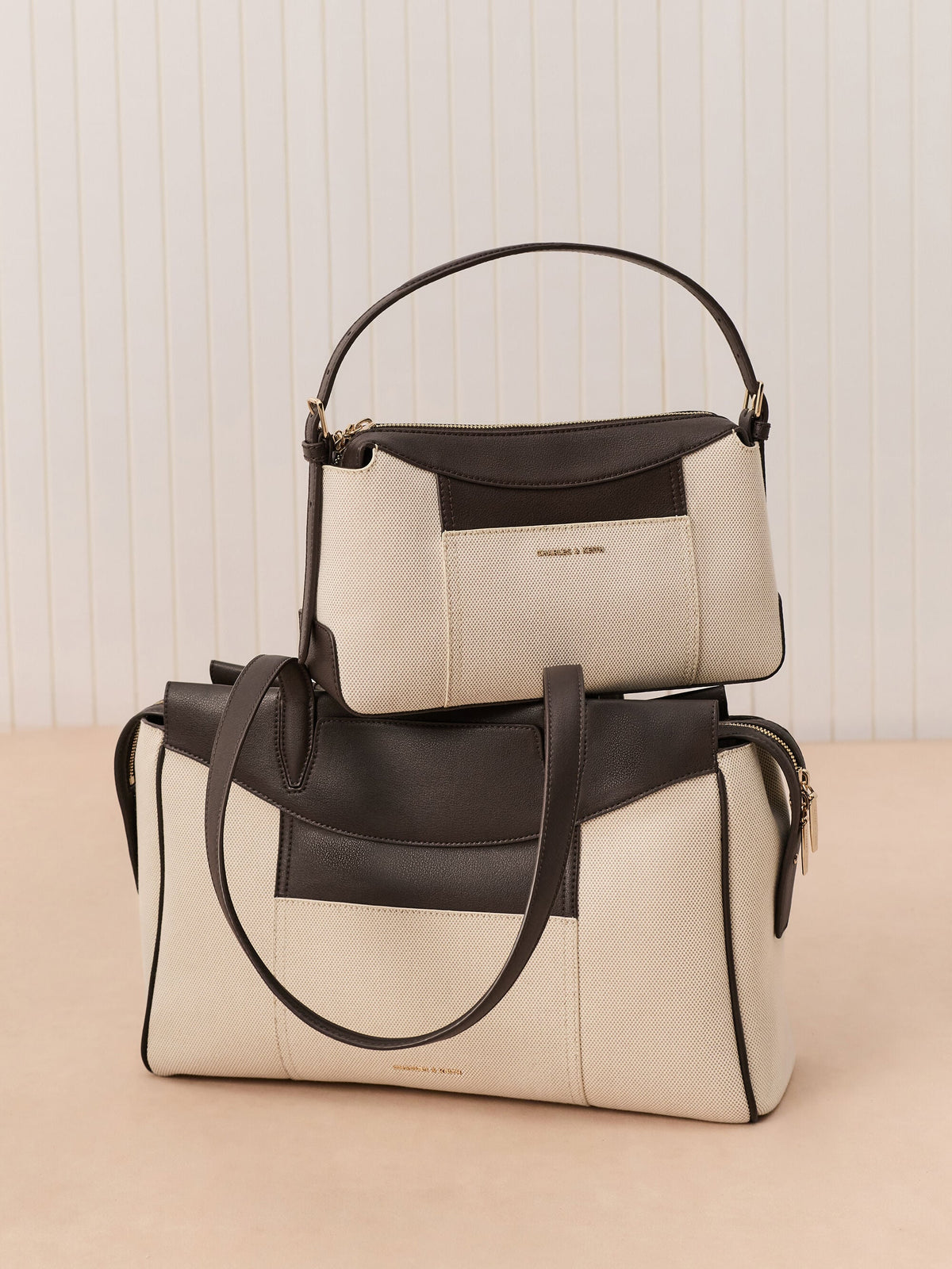 Roan Canvas Top Handle Bag - Espresso Brown | CHARLES & KEITH