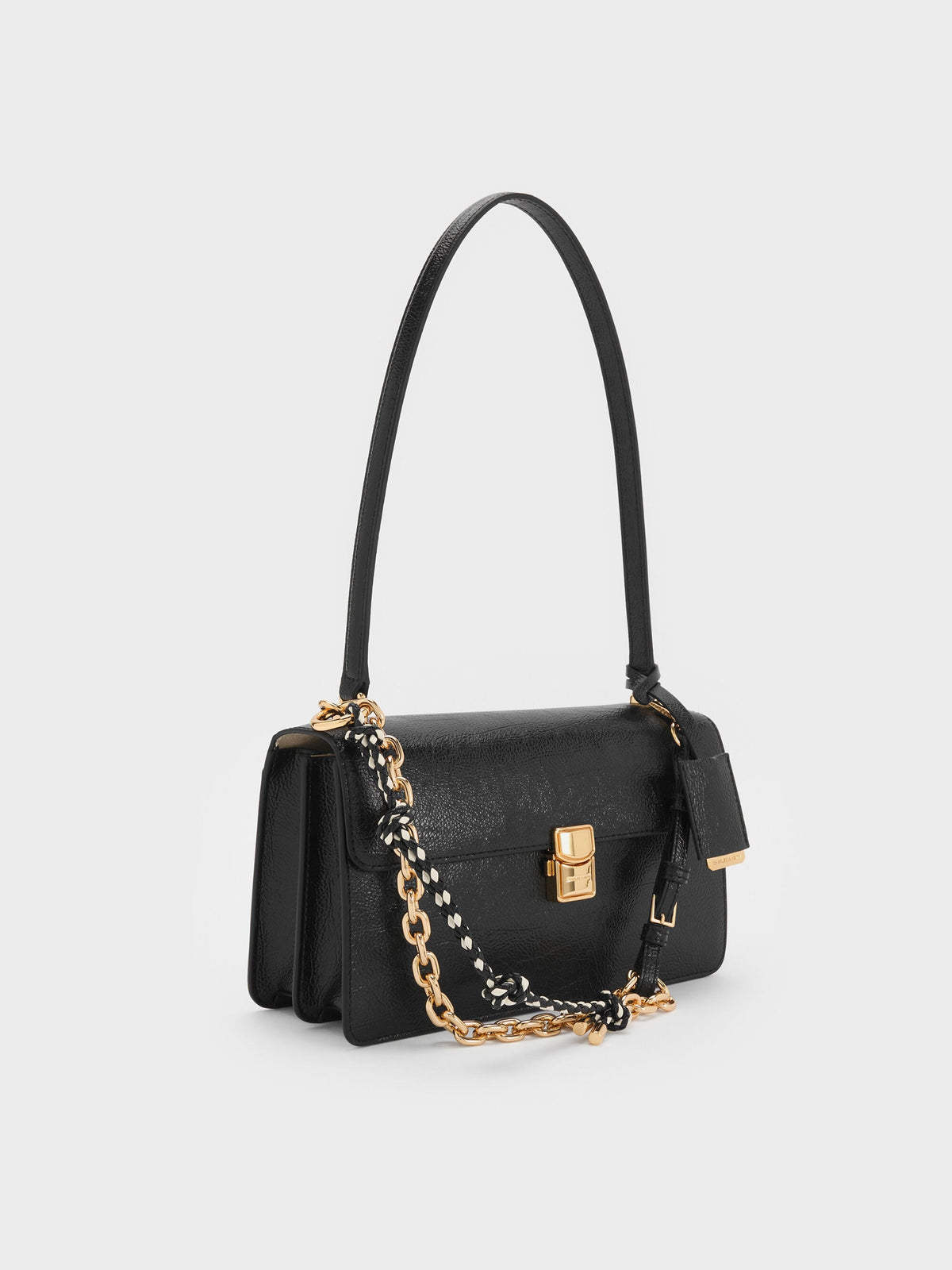 Acelynn Rope-Chain Shoulder Bag - Black | CHARLES & KEITH