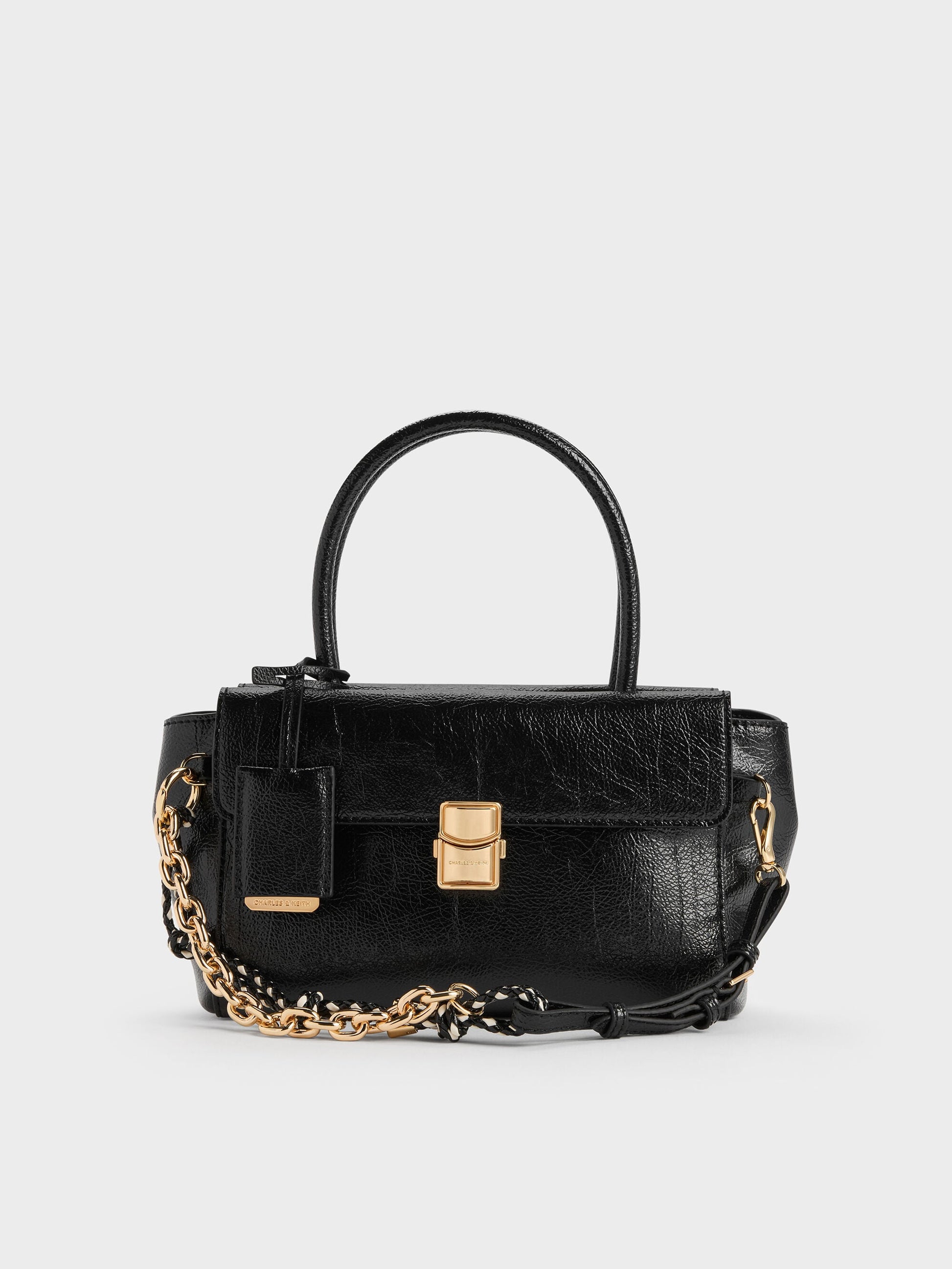 Acelynn Rope-Chain Tote Bag - Black | CHARLES & KEITH