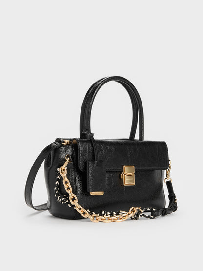 Acelynn Rope-Chain Tote Bag - Black | CHARLES & KEITH